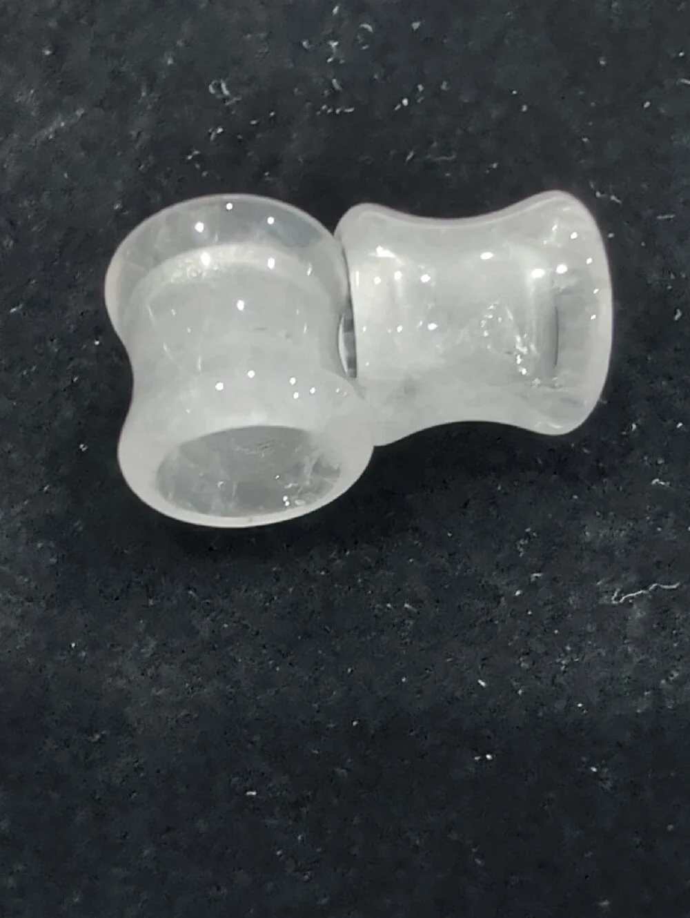 10mm/00G Premium Made Icicle Quartz Tunnel Plugs